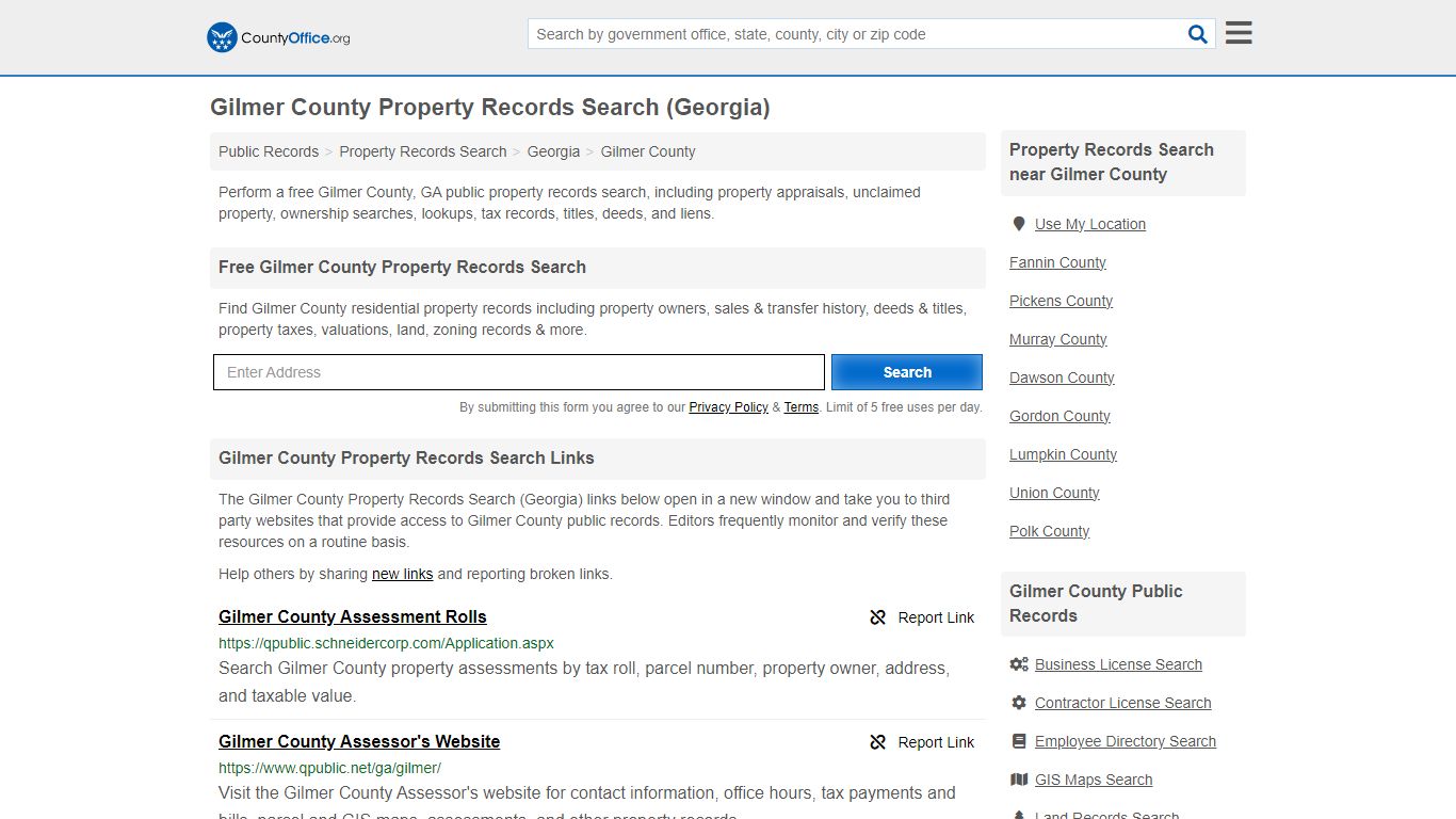 Gilmer County Property Records Search (Georgia) - County Office